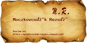 Moczkovcsák Rezső névjegykártya